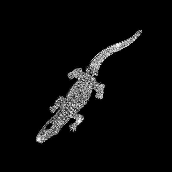 🐊 Betsey Johnson sparkling crocodile crystal brooch 🐊 - Picture 4 of 5